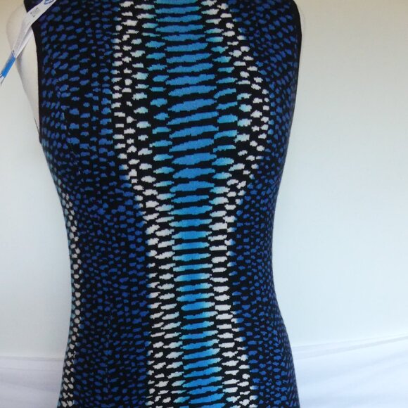 Magaschoni New York Saltwater blue Combo Knit Dress USA Size Small - Picture 8 of 11